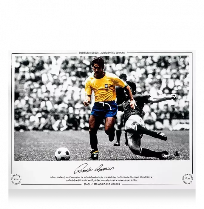 icons Rivelino Signed Brazil Photo