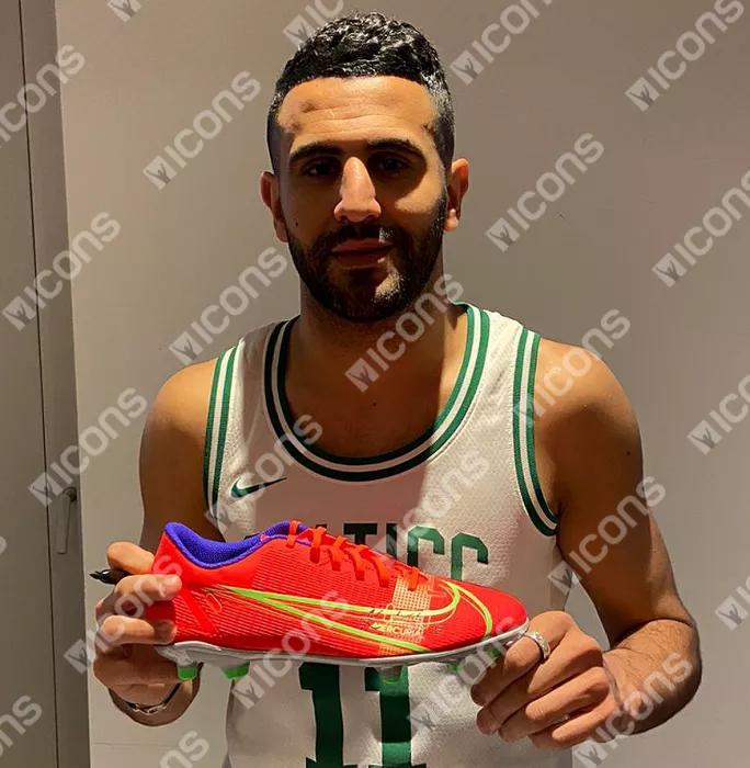 Icons Riyad Mahrez Signed Red Nike Mercurial Boot