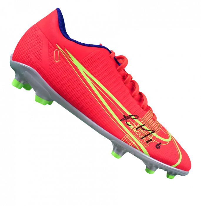 icons Riyad Mahrez Signed Red Nike Mercurial Boot
