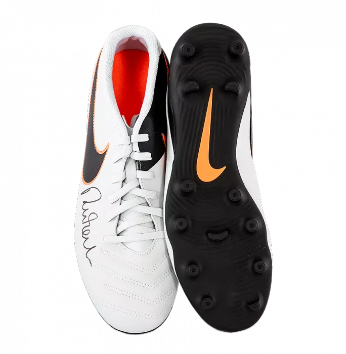 Icons Robbie Fowler Signed Grey Nike Tiempo Boot