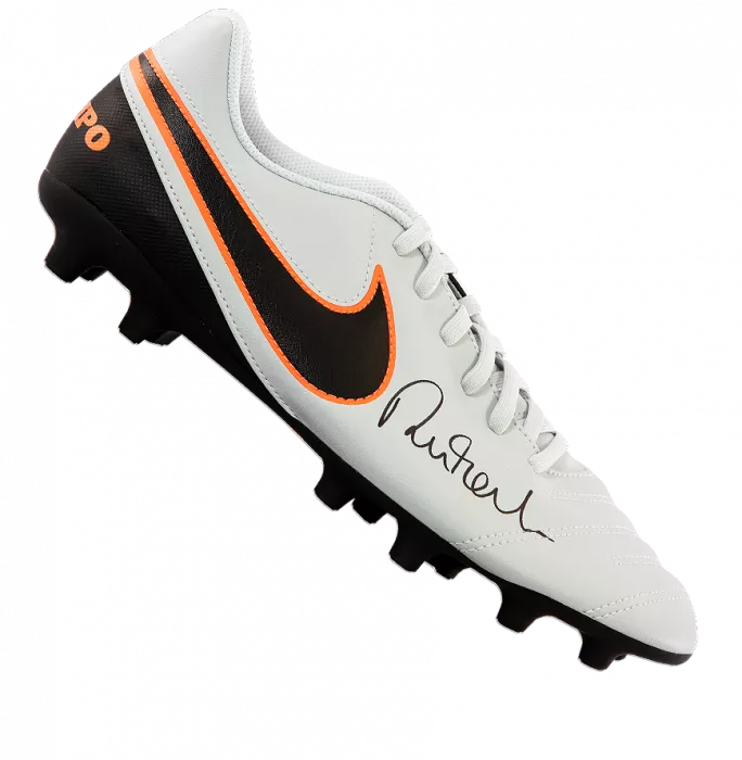 icons Robbie Fowler Signed Grey Nike Tiempo Boot