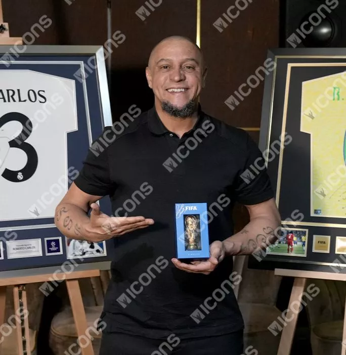 Icons Roberto Carlos Signed FIFA World Cup Trophy