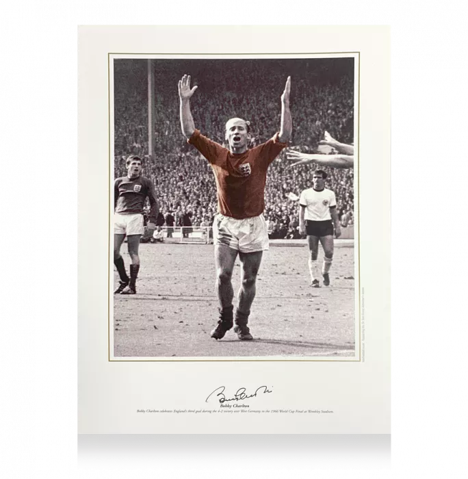 icons Sir Bobby Charlton Signed England Print
