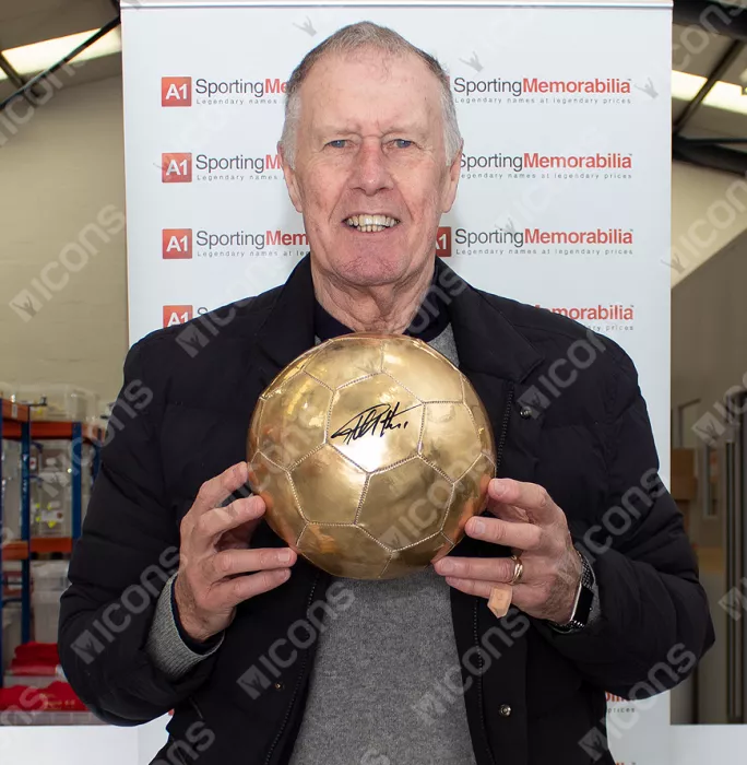 Icons Sir Geoff Hurst Signed Gold Football