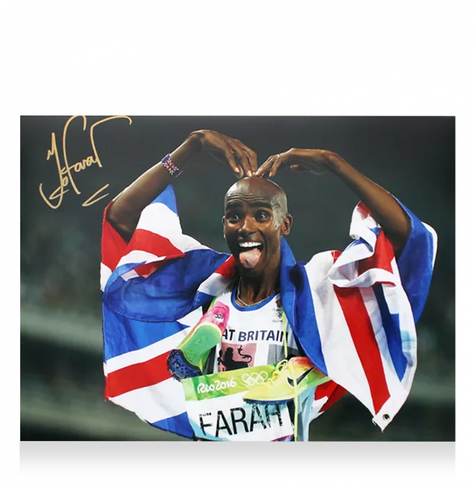 icons Sir Mo Farah Signed Photo: MoBot