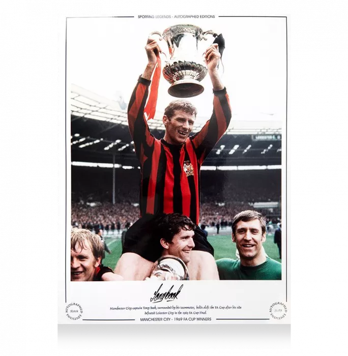 icons Tony Book Signed Manchester City Photo