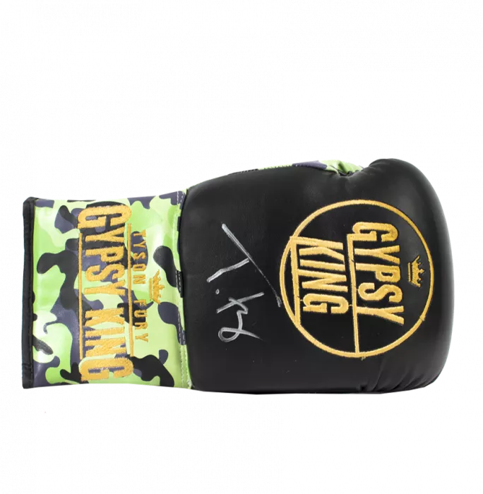 Icons Tyson Fury Signed Boxing Glove - Black & Camo