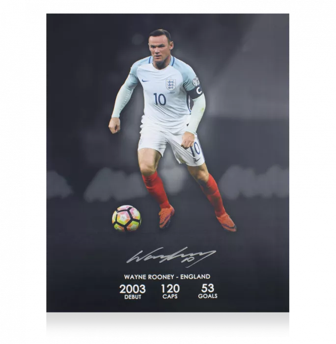 icons Wayne Rooney Signed England Large Photo