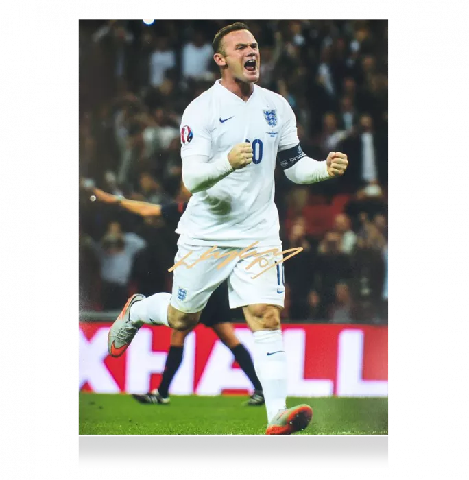 Icons Wayne Rooney Signed England Photo