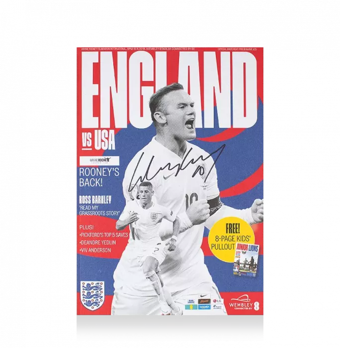 Icons Wayne Rooney Signed Programme: England Vs USA