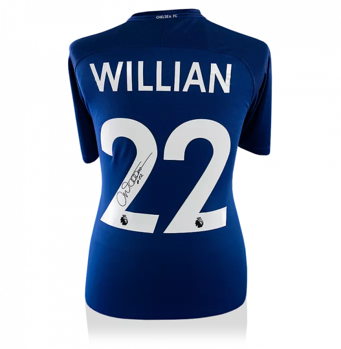 icons Willian Signed Chelsea 2017-18 Home Shirt