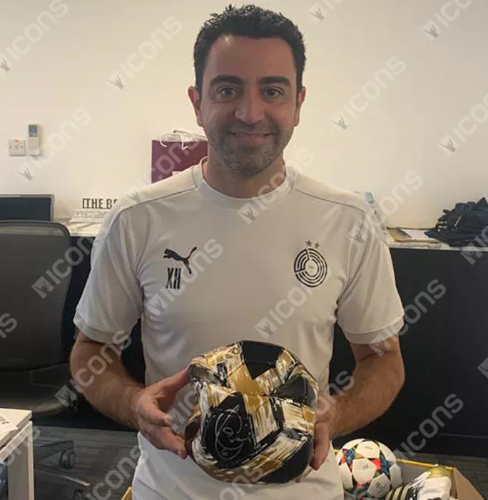 Icons Xavi Signed Black & Gold Adidas Football