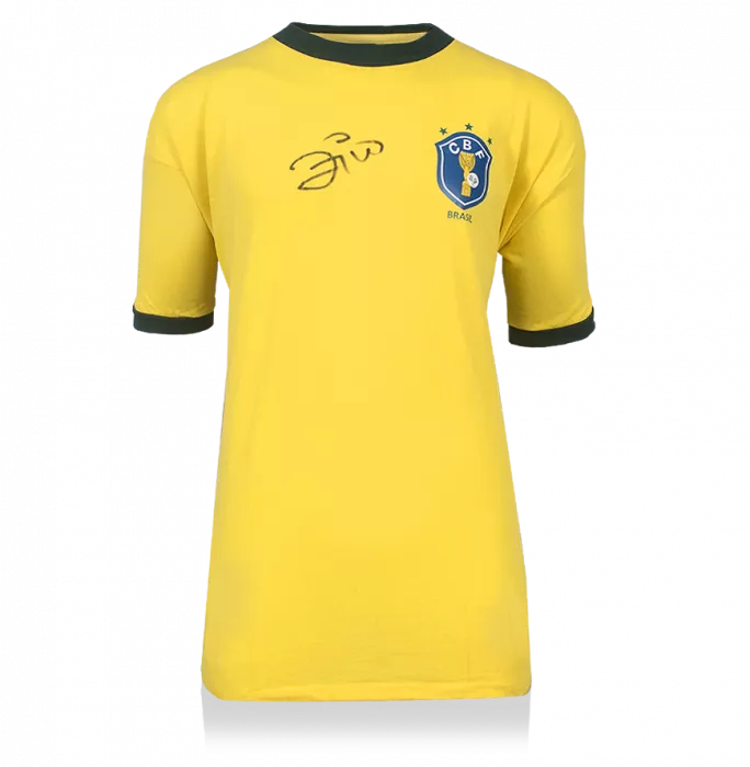 icons Zico Front Signed Brazil 1982 Home Shirt