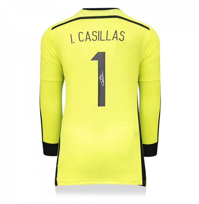 icons Iker Casillas Back Signed Spain 2013-15 Away Goalkeeper Shirt: Player Issue Edition