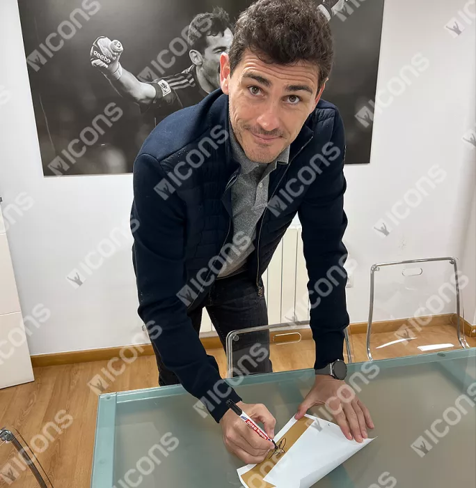 Icons Iker Casillas Back Signed Spain 2013-15 Home Goalkeeper Shirt: Player Issue Edition