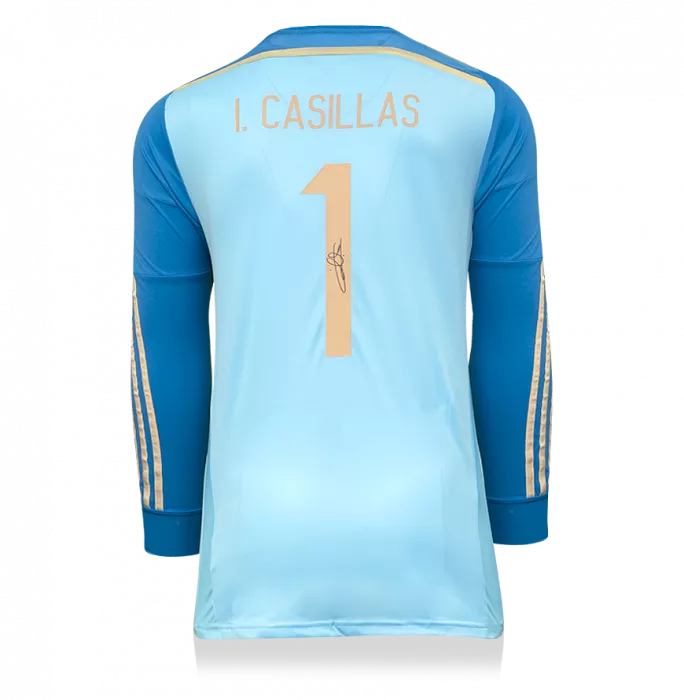 icons Iker Casillas Back Signed Spain 2013-15 Home Goalkeeper Shirt: Player Issue Edition