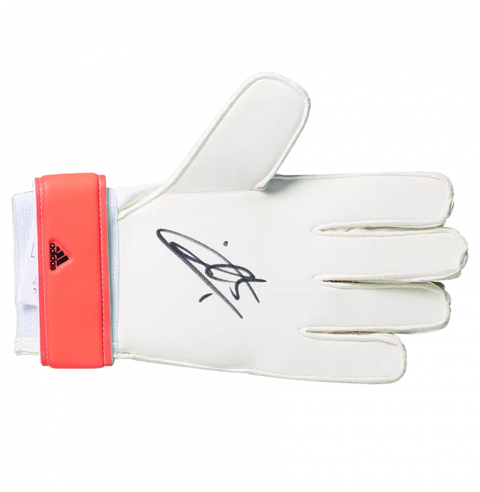 Icons Iker Casillas Signed White And Red Adidas Predator 20 Goalkeeper Glove In Acrylic Case