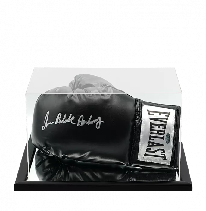 icons Iran Barkley Signed Everlast Black Boxing Glove In Acrylic Case