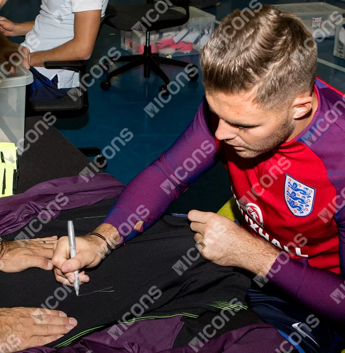 Icons Jack Butland Back Signed 2016-17 England Goalkeeper Shirt