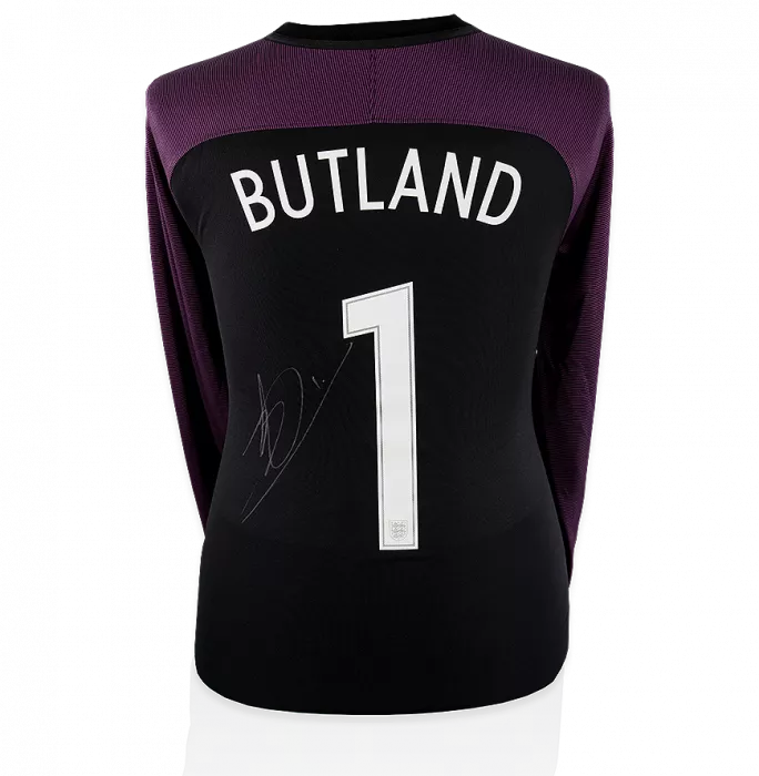 icons Jack Butland Back Signed 2016-17 England Goalkeeper Shirt