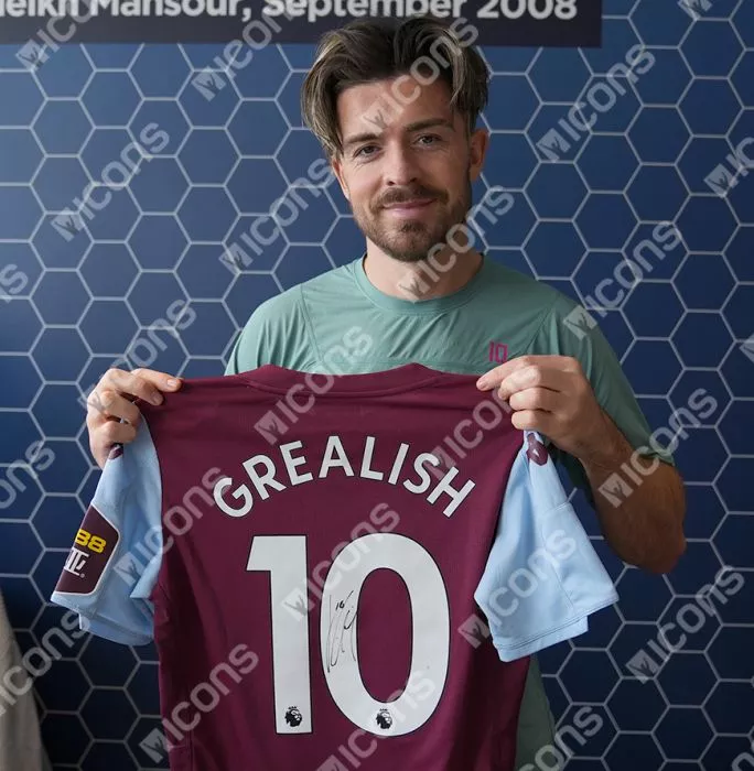 Icons Jack Grealish Back Signed Aston Villa 2019-20 Home Shirt