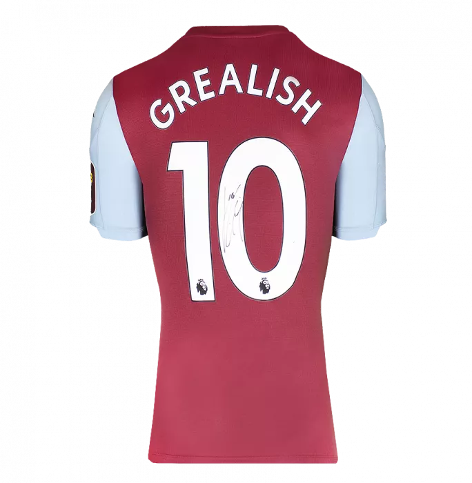 icons Jack Grealish Back Signed Aston Villa 2019-20 Home Shirt