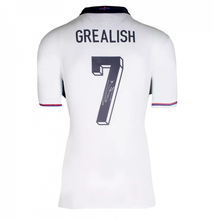 icons Jack Grealish Back Signed England 2024 Home Shirt with Fan Style Number