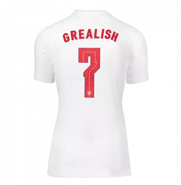 Icons Jack Grealish Back Signed England T-Shirt In Classic Frame