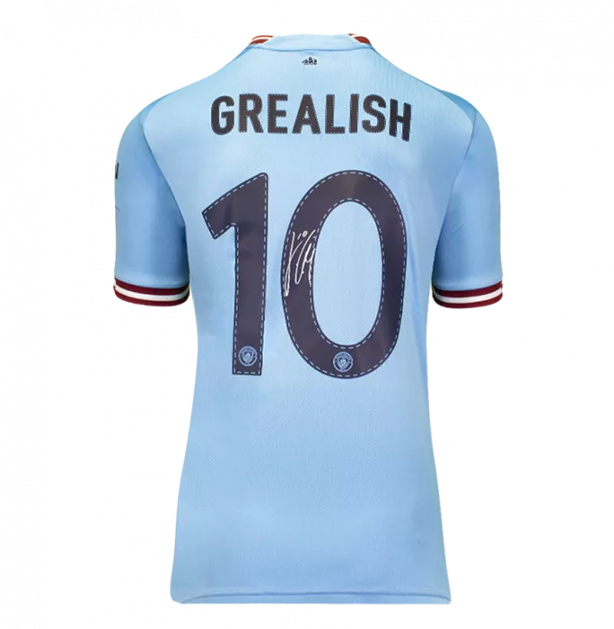 icons Jack Grealish Back Signed Manchester City 2022-23 Home Shirt