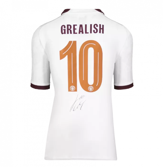 Icons Jack Grealish Back Signed Manchester City 2023-24 Away Shirt In Deluxe Packaging