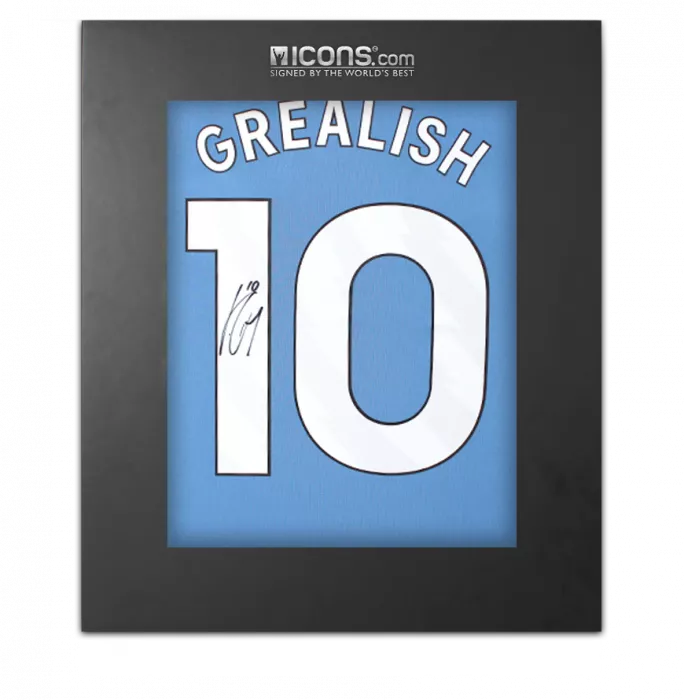 icons Jack Grealish Back Signed Manchester City 2024-25 Home Shirt In Deluxe Packaging