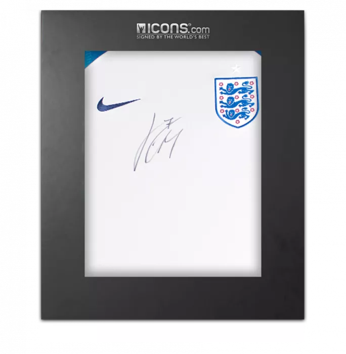 icons Jack Grealish Front Signed England 2022 Home Shirt In Deluxe Packaging