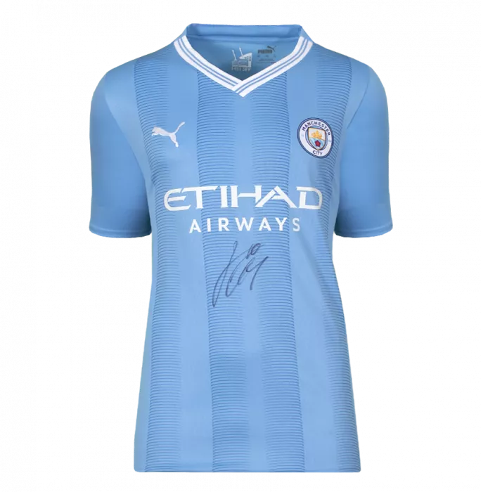 Icons Jack Grealish Front Signed Manchester City 2023-24 Home Shirt In Deluxe Packaging