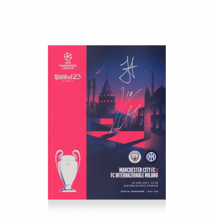 Icons Jack Grealish & Julian Alvarez Dual Signed And Framed Programme: 2023 UEFA Champions League Final