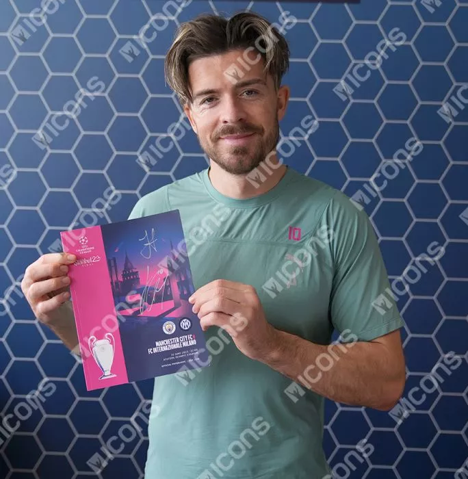 Icons Jack Grealish & Julian Alvarez Dual Signed And Framed Programme: 2023 UEFA Champions League Final