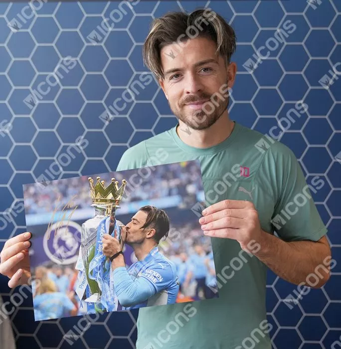 Icons Jack Grealish Manchester City & Jack Grealish Aston Villa Signed Photos In Dual Photo Frame