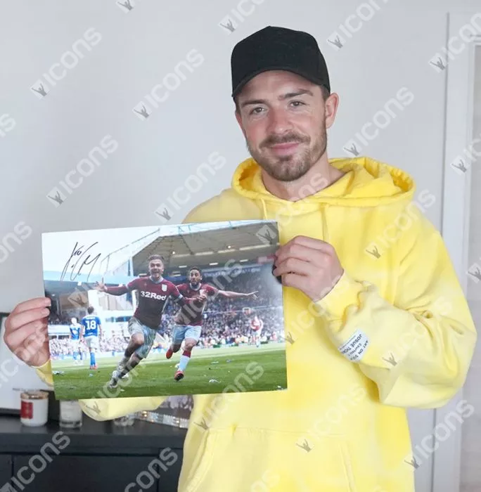 Icons Jack Grealish Manchester City & Jack Grealish Aston Villa Signed Photos In Dual Photo Frame