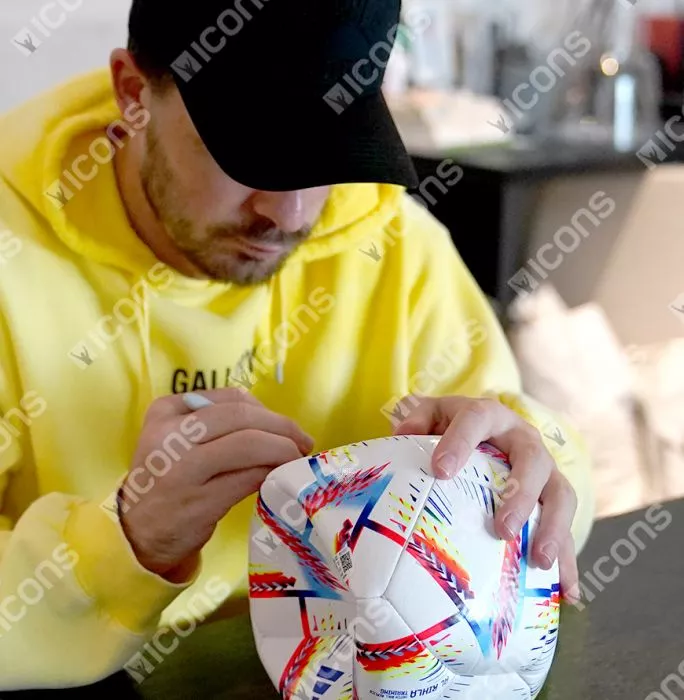 Icons Jack Grealish Official 2022 FIFA World Cup™ Signed Football In Acrylic Case