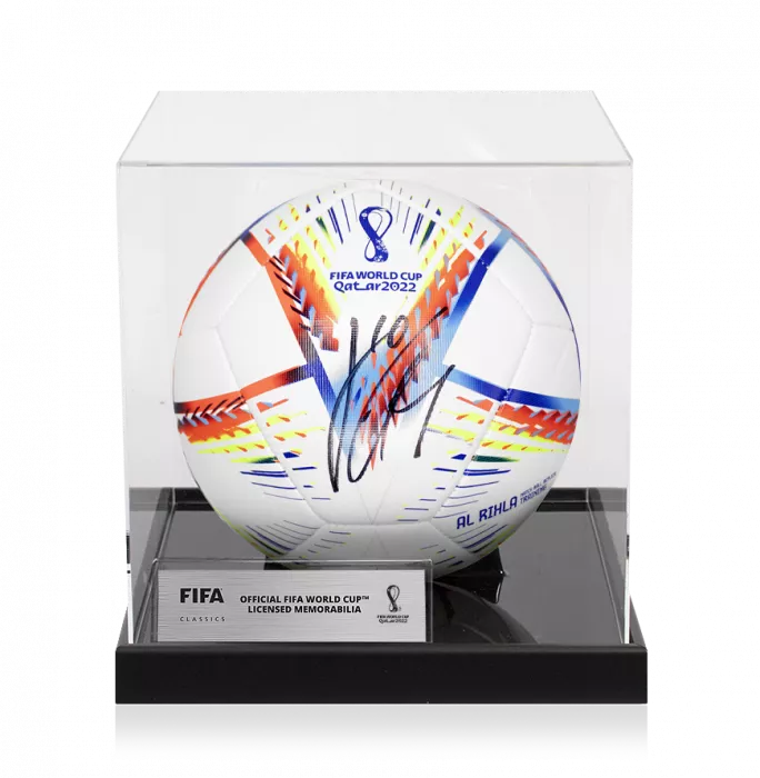 icons Jack Grealish Official 2022 FIFA World Cup™ Signed Football In Acrylic Case