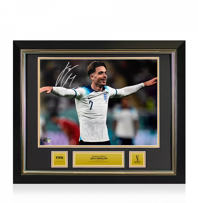icons Jack Grealish Official 2022 FIFA World Cup™ Signed and Framed England Photo: Goal vs IR Iran