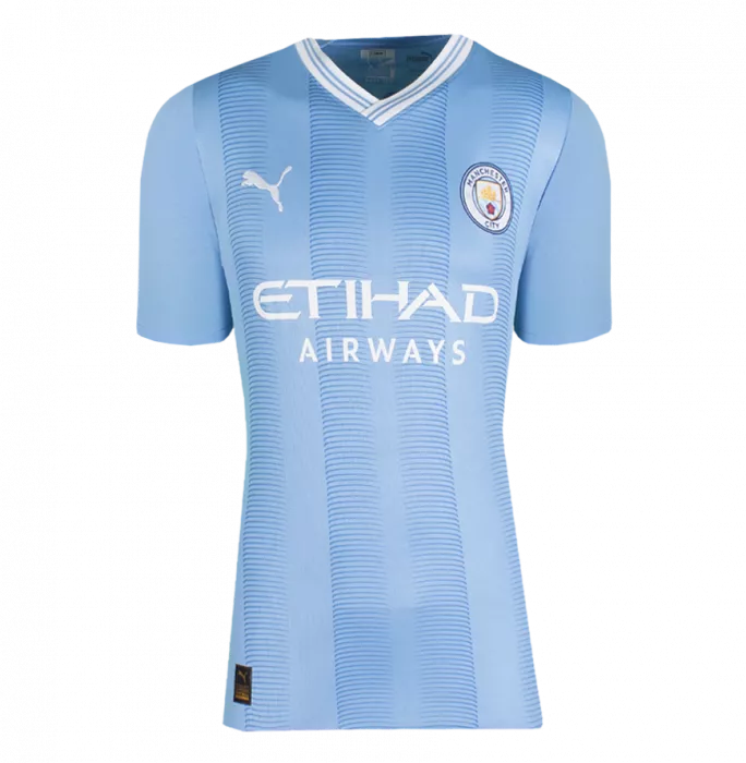 Icons Jack Grealish Official UEFA Champions League Back Signed And Hero Framed Manchester City 2023-24 Home Shirt