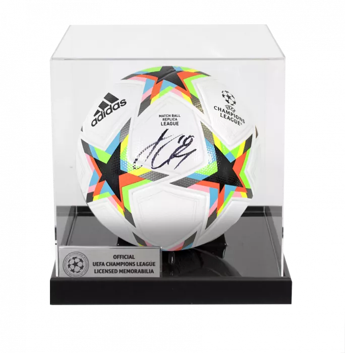 icons Jack Grealish Official UEFA Champions League Signed Football In Acrylic Case