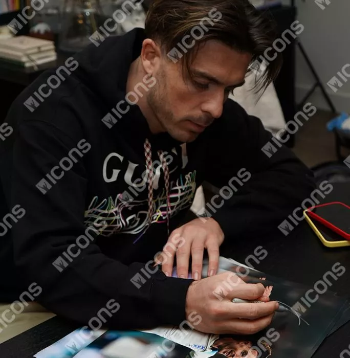 Icons Jack Grealish Signed England Photo: 2022 World Cup Goal Celebration