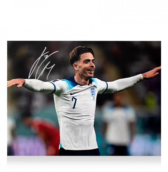 Icons Jack Grealish Signed England Photo In Premium Photo Frame: FIFA World Cup Goal Vs IR Iran