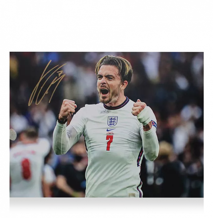 Icons Jack Grealish Signed England Photo In Premium Photo Frame: Celebration