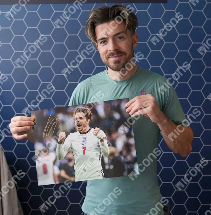 Icons Jack Grealish Signed England Photo In Premium Photo Frame: Celebration