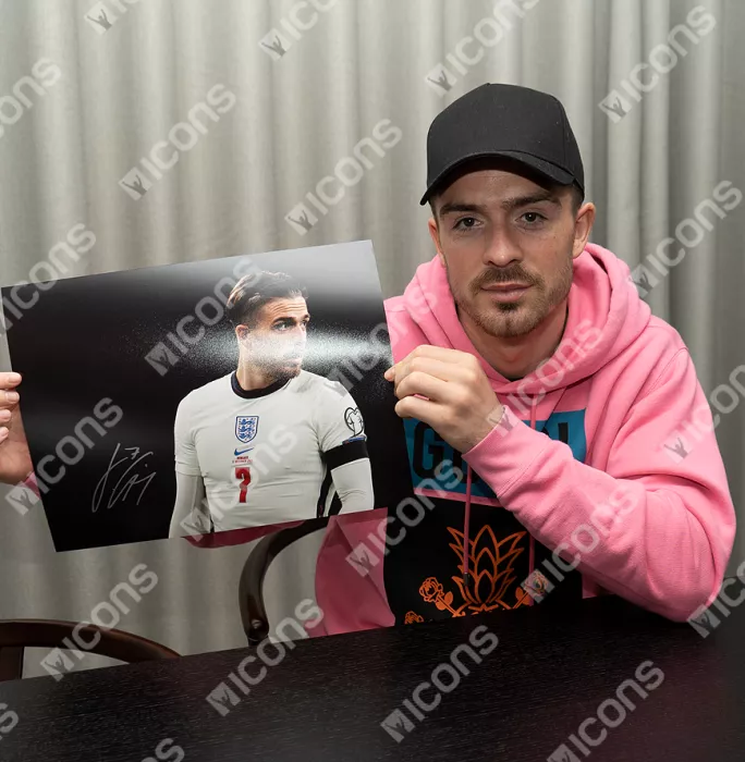 Icons Jack Grealish Signed England Photo: Three Lions Star