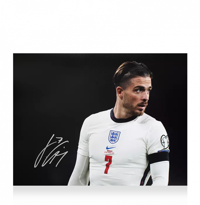 icons Jack Grealish Signed England Photo: Three Lions Star