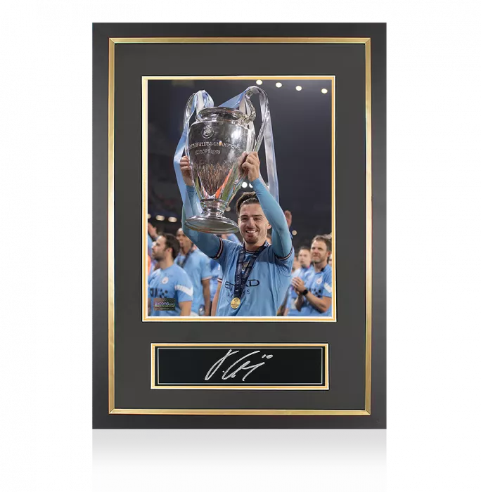 icons Jack Grealish Signed Plaque and Photo Frame: 2023 UEFA Champions League Winner