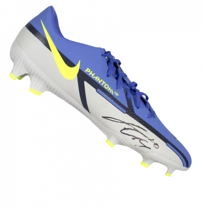 icons Jack Grealish Signed Purple and Grey Nike Phantom Boot